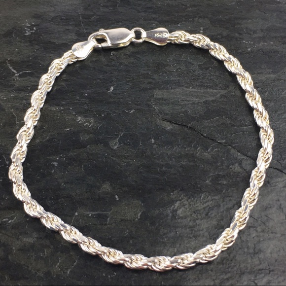IBB Italy Rope Chain Sterling Silver 925 Bracelet 7 1/4 - Picture 1 of 8